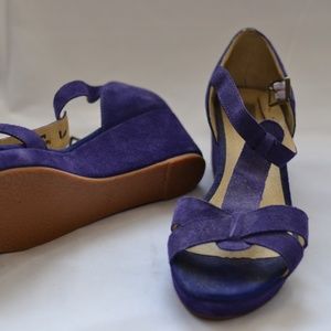 EUC Kimchi Blue Purple Suede Wedges Sz 9